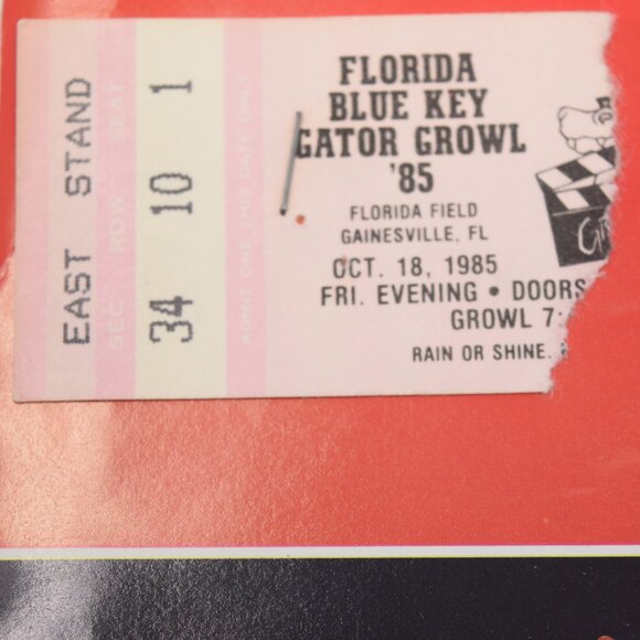 Lot UF University of Florida Gator Growl 1985 Program Homecoming Game Tickets - Picture 5 of 16